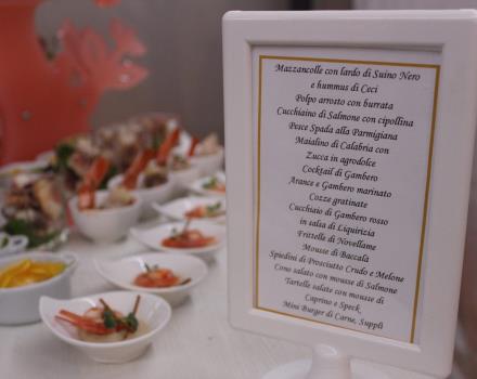 Le pietanze nel nostro aperitivo di nozze - BW Plus Hotel Perla del Porto 4 stelle